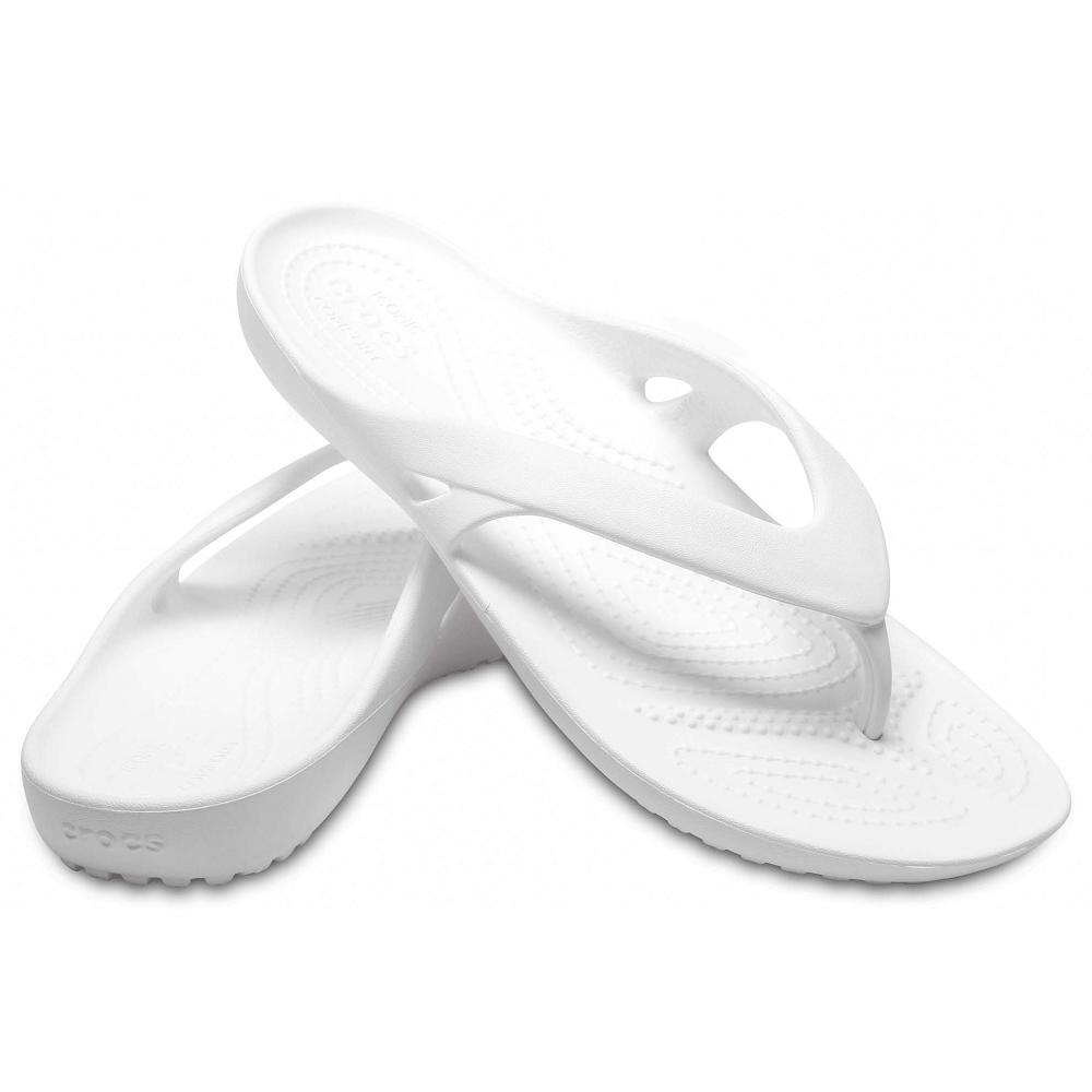 White Women's Crocs Kadee II Flip Sandals | NZ 0525TCEV